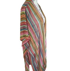 C established 1946 open long Sheer Cardigan Osfm Multicolor Boho Hippie Feminine